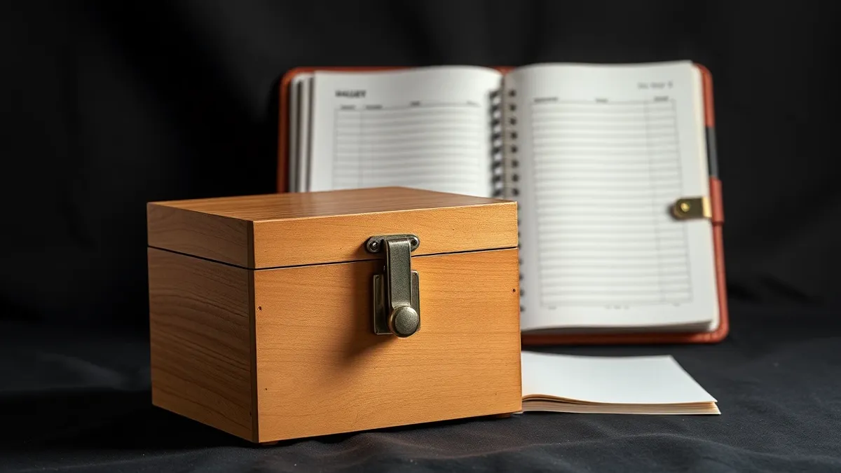Illustration: A closed wooden lockbox sits on a desk, its heavy latch firmly shut.